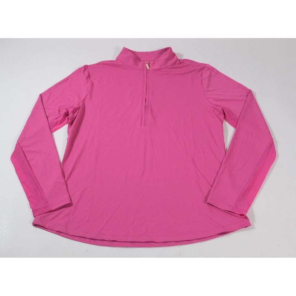 Cabana Life Pullover Womens L Pink Sport Top 50+ UV Protection 1/4 Zip